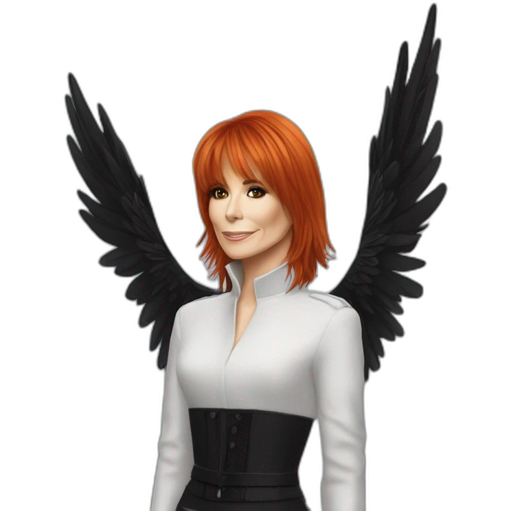 Mylène Farmer avec des ailes de corbeau emoji
