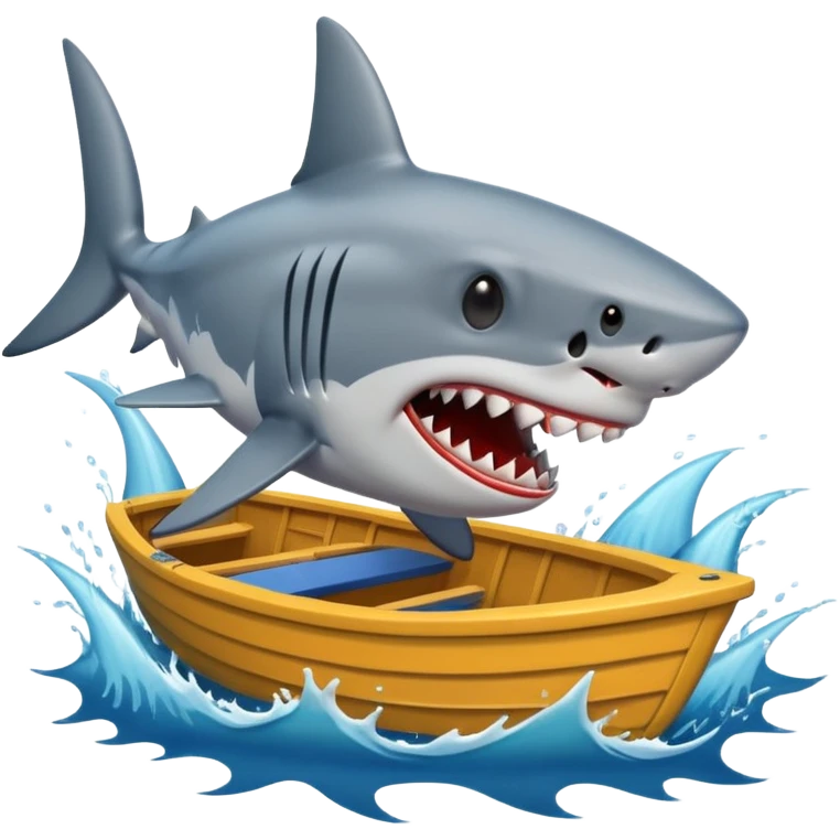 shark with a small boat emoji