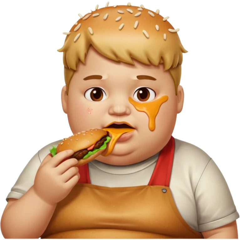 Fat kid eating food emoji