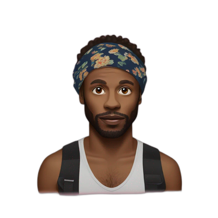 Jpegmafia wearing a bandana emoji