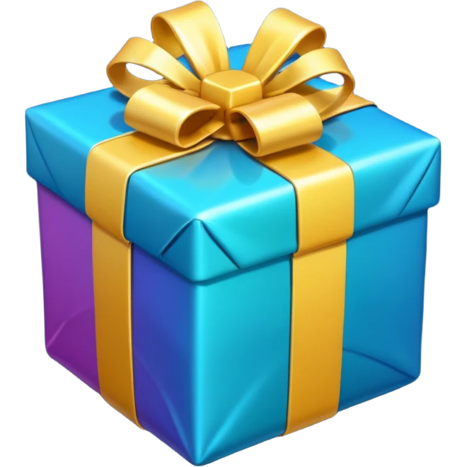 I want to generate a 3d image of a gift in a trivia design emoji
