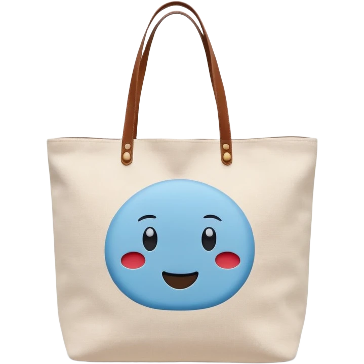Sky blue tote bag modern emoji