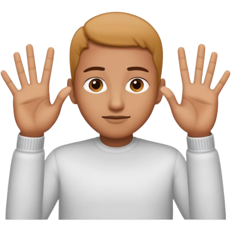 somone posing with their hands in a straight line horizontally  emoji