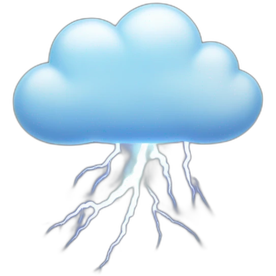 Cloud raining with lightning emoji