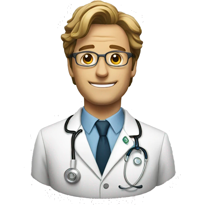 A doctor who is glad emoji