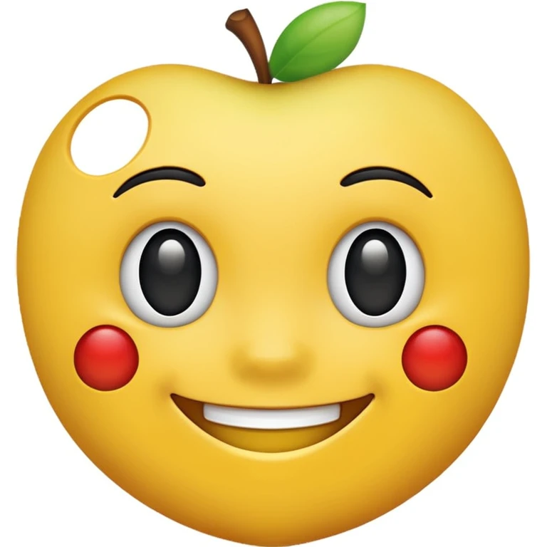 smiling face with pixel details, AI emoji, apple style emoji