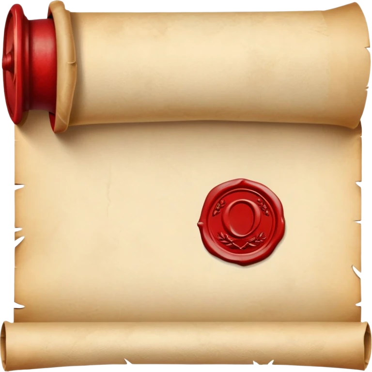 old rolled parchment scroll with wax seal emoji