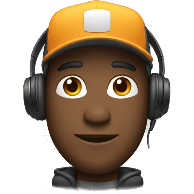man with cap and headphones emoji
