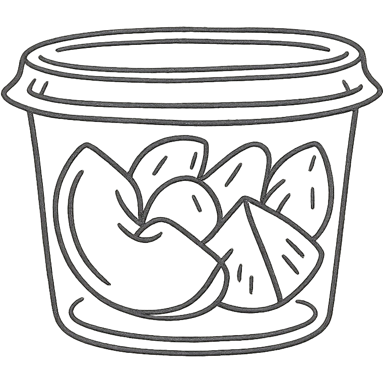 plastic fruit pot hand drawn outlined icon emoji