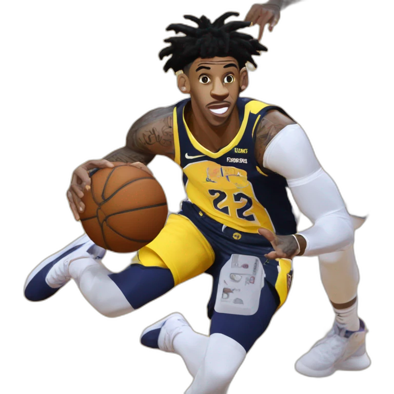 Ja Morant qui dunke sur lebron James emoji