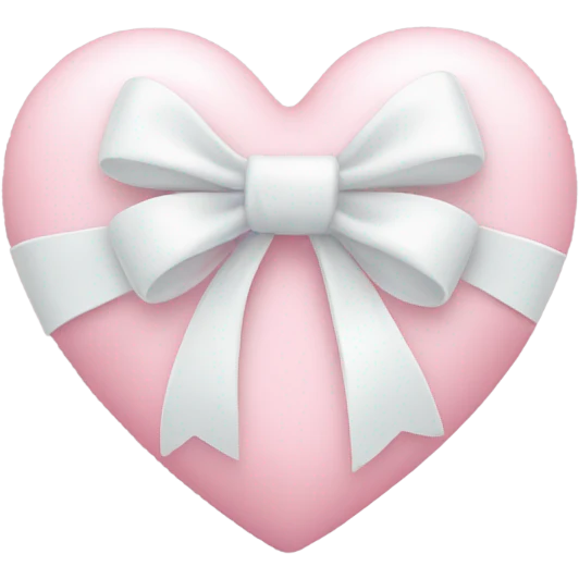 Pastel pink heart with white bow emoji