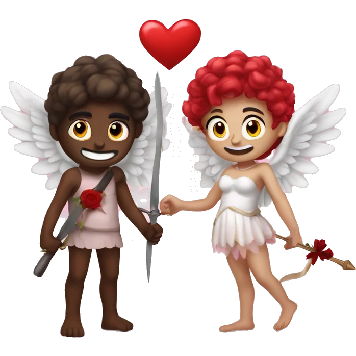 Me and my bf dress as cupid and victim  emoji