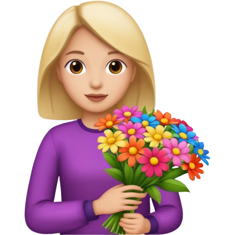 flower-holding person bouqet emoji