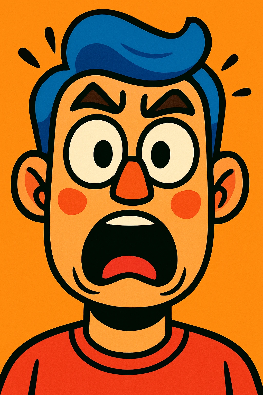 shocked face, cartoon style, vibrant colors emoji