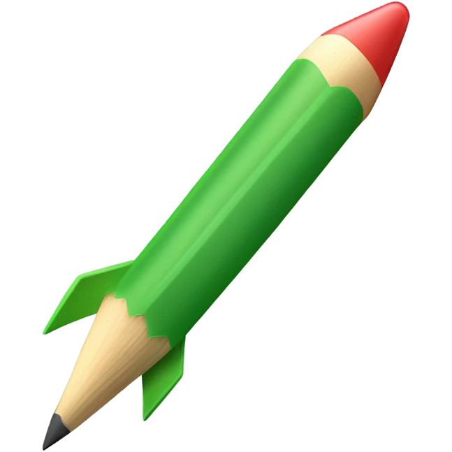 green pencil launching like rocket  emoji
