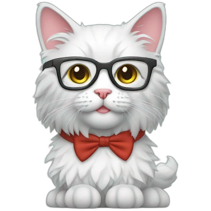 fluffy nerd cat emoji