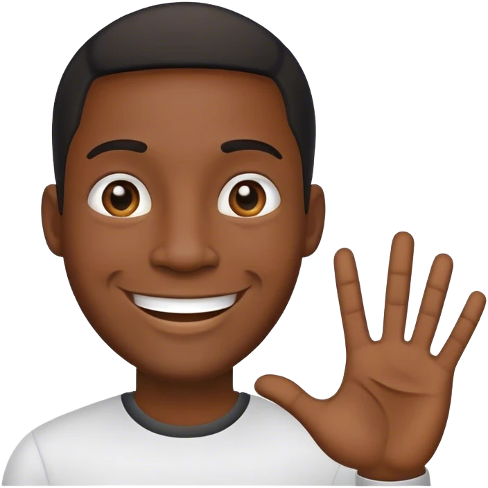 Black guy saying hello emoji