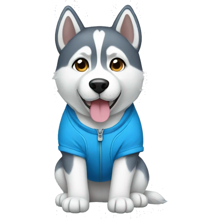 husky in a blue romper  emoji