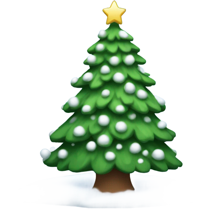 christmas tree with snow emoji