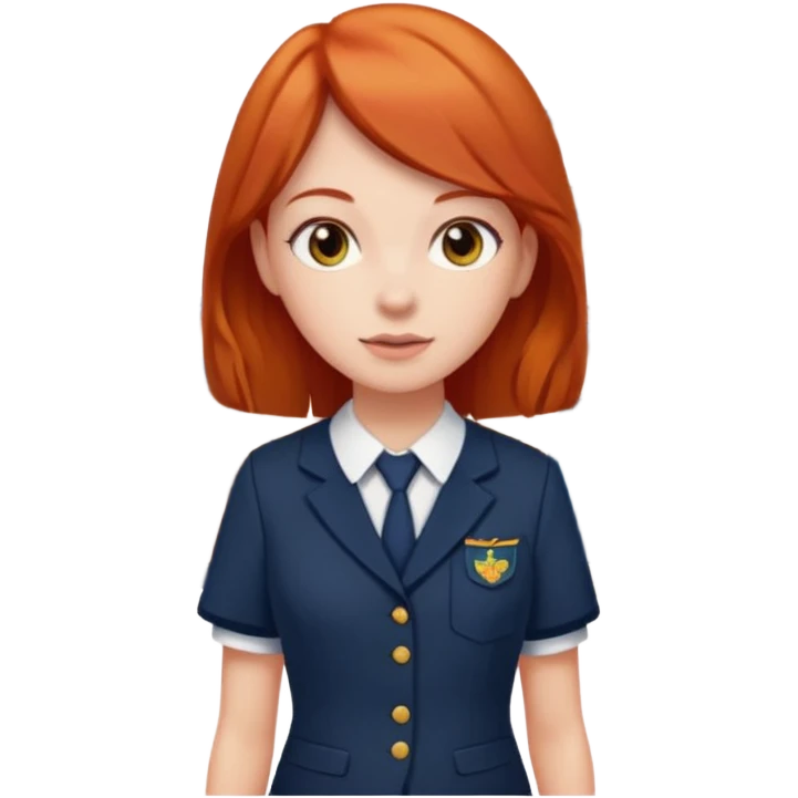 red headed woman with a school in the background emoji