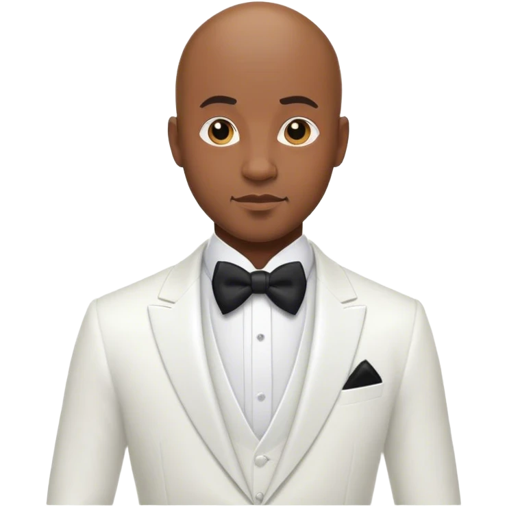 Bald black man in white tuxedo  emoji