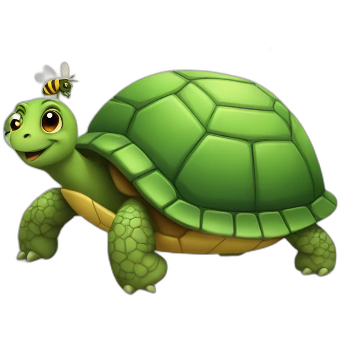 Turtle loves Bee emoji