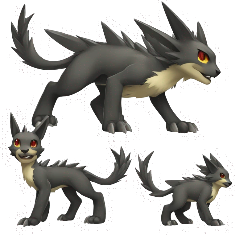 cute cool edgy sharp punk Digimon-Fakemon-animal full body emoji
