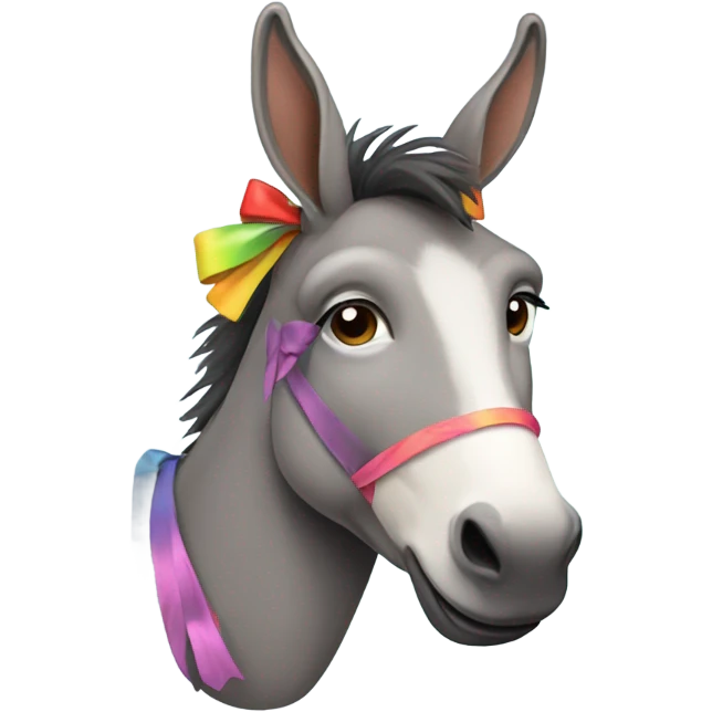 Cute donkey with a bow emoji
