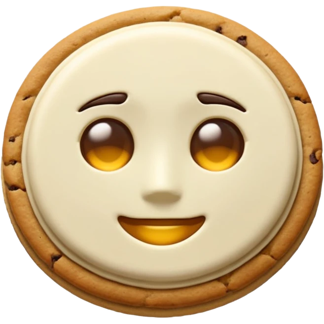 Genji cookie emoji, golden brown color emoji