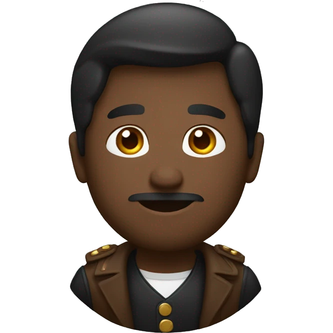 Un homme noir brun en costume emoji