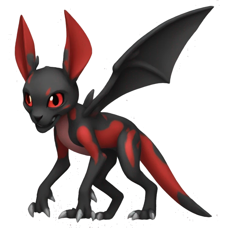 cool black red animal hybrid Fakemon full body emoji