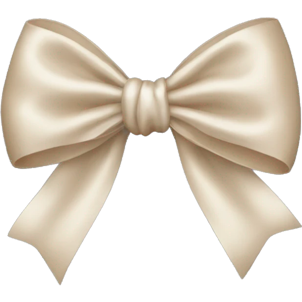 beige silk bow with pearls emoji
