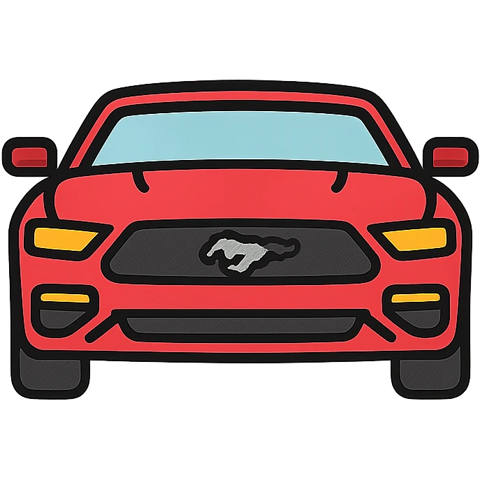 ford mustang car color outline icon emoji