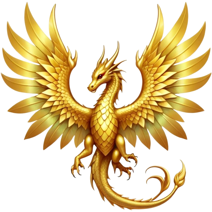 Golden Dragon wings emoji