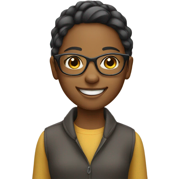 smiling  girl with glasses emoji