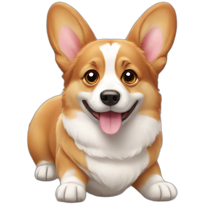 Corgi with rabbit emoji