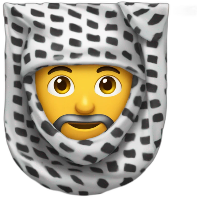 Man with keffiyeh in a hanglider emoji