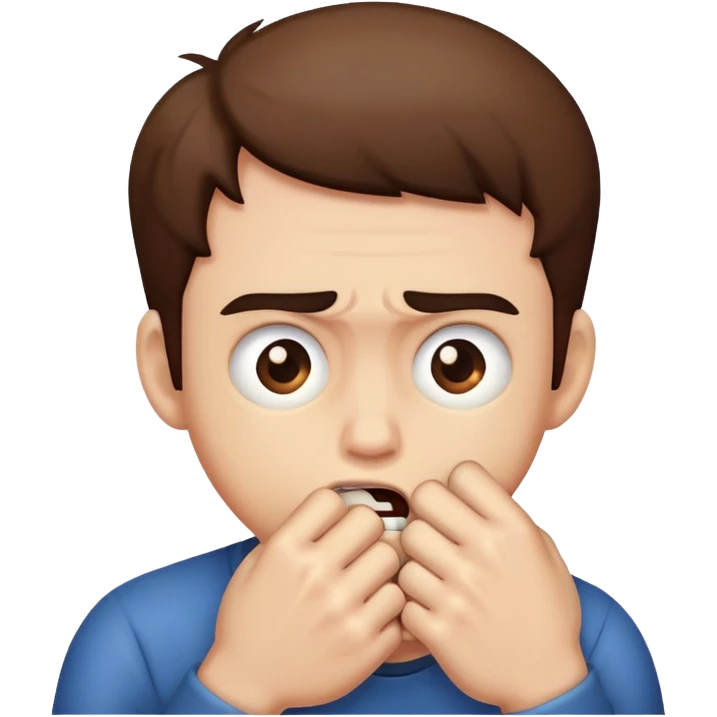 Classic emoji biting knickle emoji
