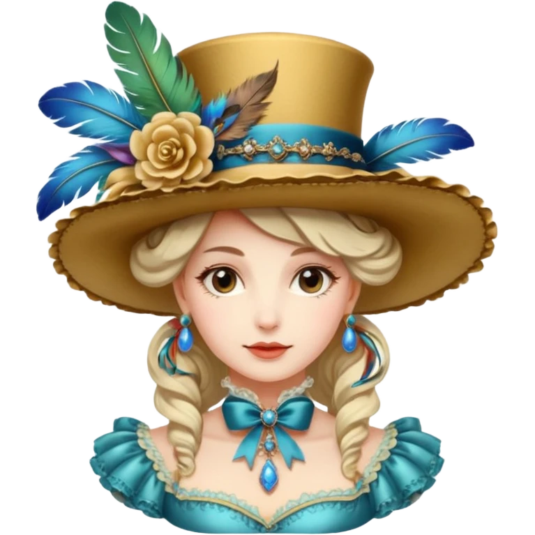 woman with rococo hat emoji