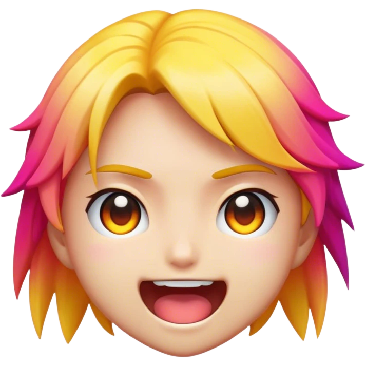 Cinematic Realistic Anime Pop Culture Emoji, featuring a dynamic, stylized portrayal of iconic anime characters rendered with vibrant textures and energetic, colorful lighting. emoji