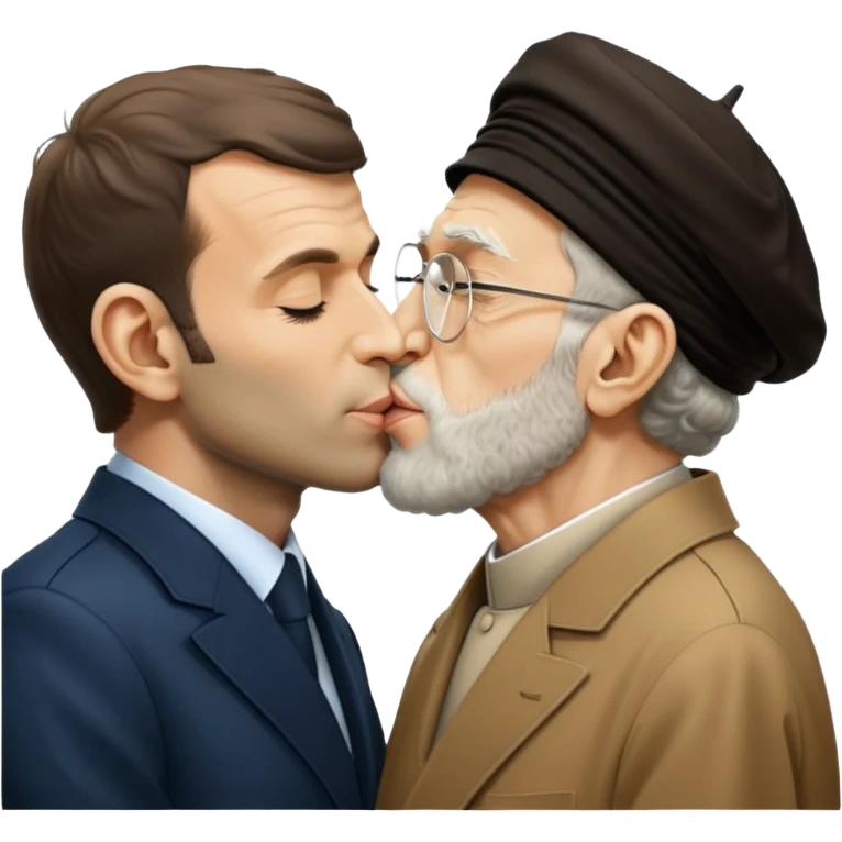 Emmanuel Macron kissing ali khamanei emoji