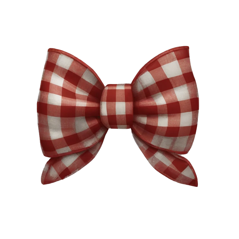 Red and silver plaid bow  emoji