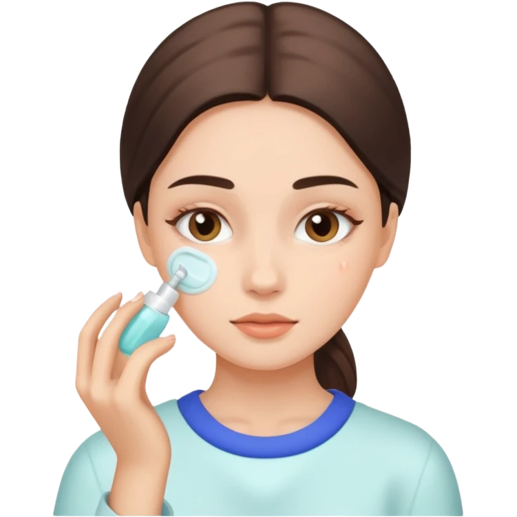 a girl doing her skincare and self care emoji