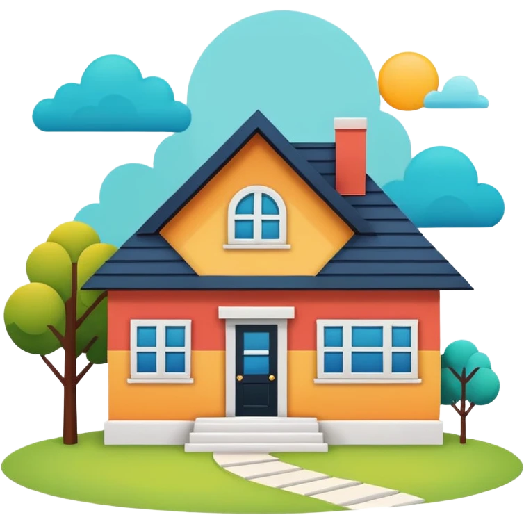 Flat design style house emoji