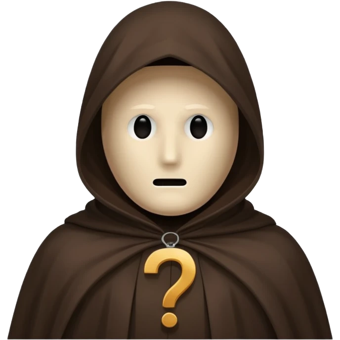 mysterious figure with mark ?, no face emoji