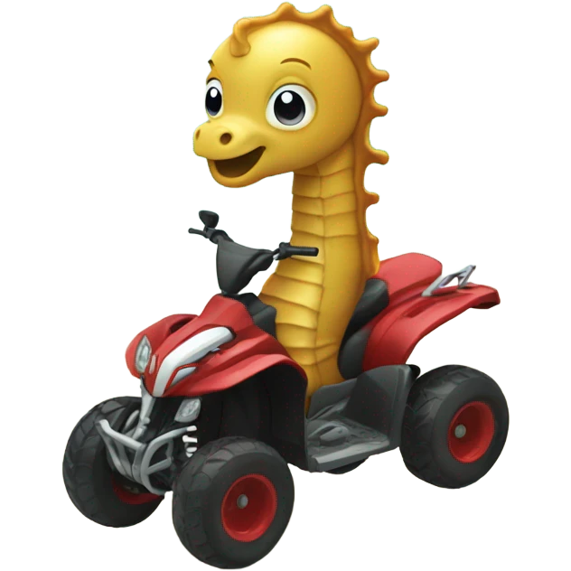 Seahorse riding a quad  emoji