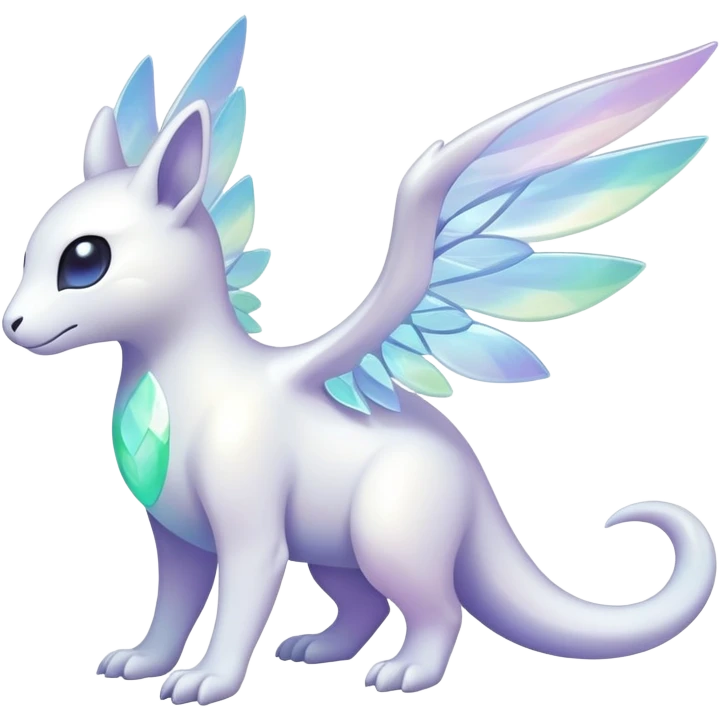  Iridescent white pale fakemon-creature  emoji