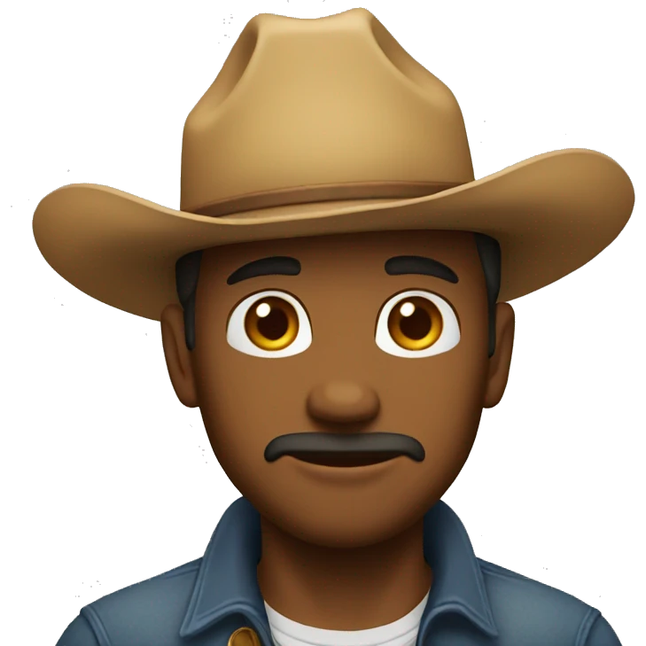😔 with cowboyhat emoji