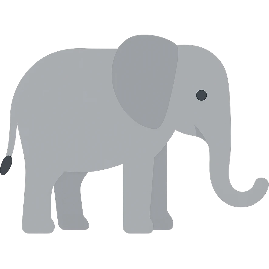 Flat design style elephant emoji