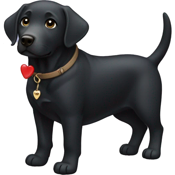 black labrador with white chest sending heart emoji